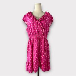 J.Crew V-Neck Ruffle Floral Print Mini Dress Size 14